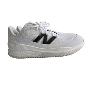 New Balance White Athletic Shoes with Black Accent